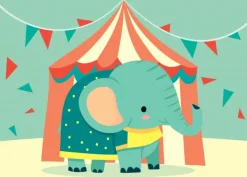 Bluebird Puzzle L'Eléphant Fait son Cirque*Enfant Éléphants|Dès 4 Ans : 21 À 30 Pièces