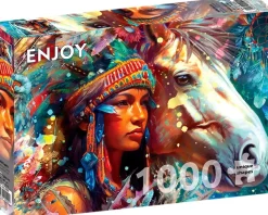 Enjoy Puzzle L'esprit Sauvage*Femme Chevaux|Indiens