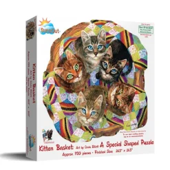 SunsOut Linda Elliot - Kitten Basket* Chats|Carré