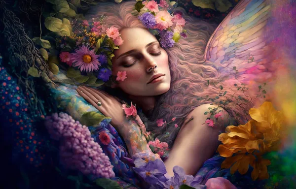 SunsOut Lit De Fleurs*Femme Anges|Forêts, Fleurs Et Jardins