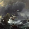 Grafika Ludolf Backhuysen : Ships in Distress off a Rocky Coast, 1667* De 2 000 Pièces|De 2 000 Pièces