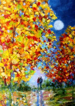 Enjoy Puzzle Lune d'Automne*Femme Amour Et Tendresse|Soleil, Lune