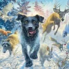 Schmidt Spiele Mark Fredrickson - Labrador Noir dans la Neige* Chiens|Neige