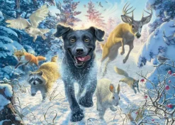 Schmidt Spiele Mark Fredrickson - Labrador Noir dans la Neige* Chiens|Neige