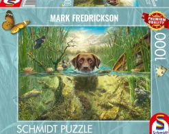 Schmidt Spiele Mark Fredrickson - Labrador Chocolat à la Baignade* Chiens|Forêts, Fleurs Et Jardins
