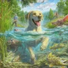 Schmidt Spiele Mark Fredrickson - Labrador à la pêche* Chiens|Animaux De La Forêt