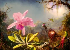 Bluebird Puzzle Martin Johnson Heade - Cattleya Orchid and Three Hummingbirds, 1871* Art|De 1 000 Pièces