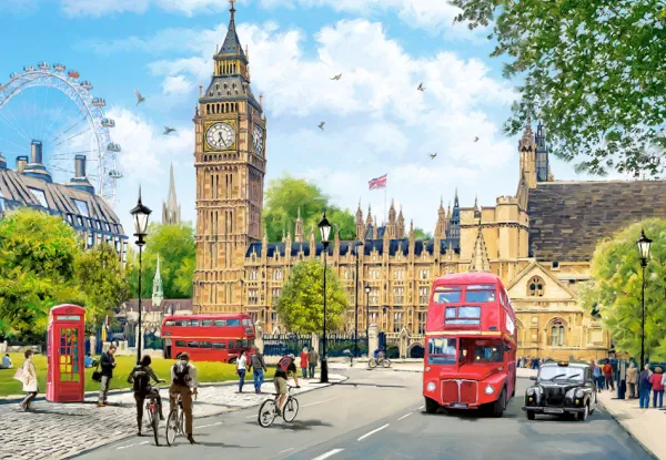 Castorland Matinée Bien Remplie à Londres* Monuments|De 1 000 Pièces