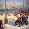 Grafika Maximilien Luce - Les Batteurs de Pieux, 1903* Art|De 1 000 Pièces