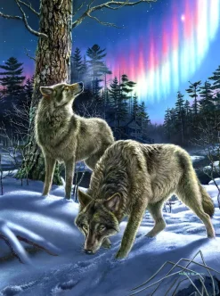 SunsOut Meger James - Loups sous l'Aurore* Loups|Neige