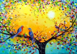 Enjoy Puzzle Mélodie de l'Amour*Femme Oiseaux|Amour Et Tendresse