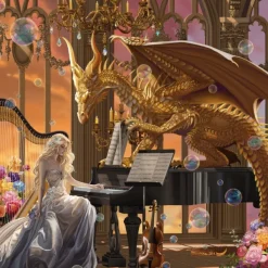 Grafika Nene Thomas - Le Dragon Virtuose*Femme Animaux Fantastiques|Dragons