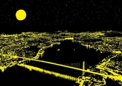 Art Puzzle Neon Puzzle - Trois Ponts, Bosphore* Pièces Phosphorescentes|Villes Et Villages
