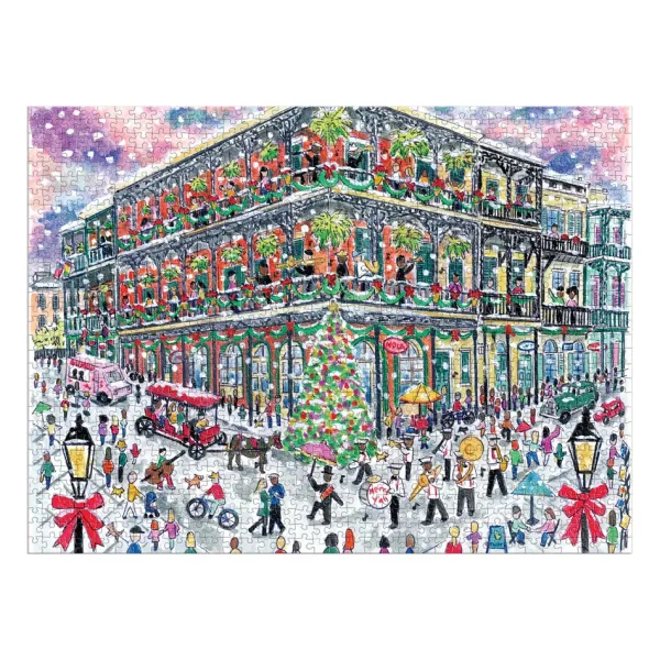 Galison Noël à la Nouvelle-Orléans - Puzzle 1000 Pièces avec Boîte Carrée*Femme Noël|Villes Et Villages
