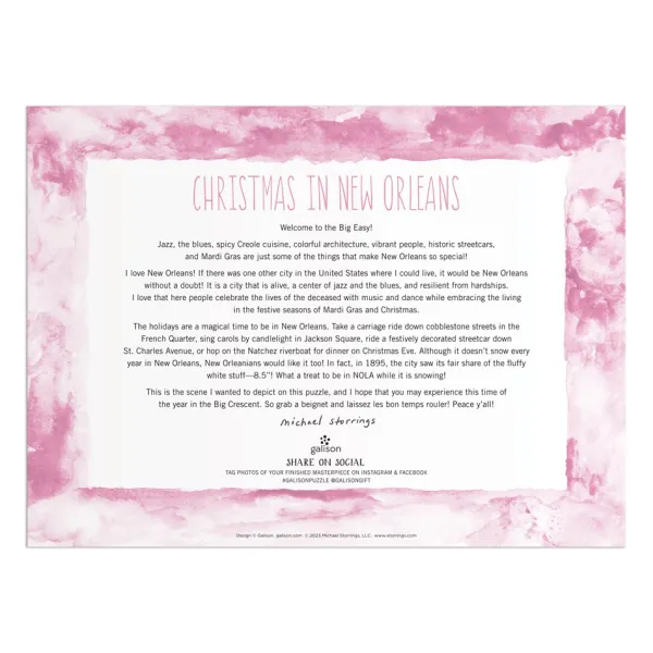 Galison Noël à la Nouvelle-Orléans - Puzzle 1000 Pièces avec Boîte Carrée*Femme Noël|Villes Et Villages