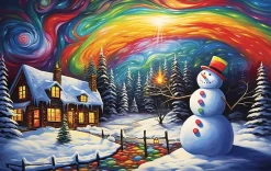 SunsOut Noël Coloré* Cottages Et Châlets|Neige