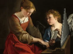 Grafika Orazio Gentileschi et Giovanni Lanfranco : Sainte Cecilia et un Ange, 1617/1618* De 2 000 Pièces|De 2 000 Pièces