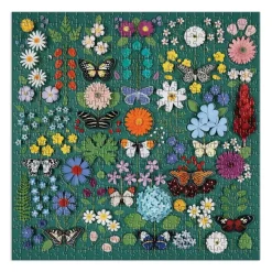Galison Papillon Botanique - Puzzle de 500 Pièces avec Pièces Façonnées* Carré|Forêts, Fleurs Et Jardins