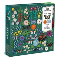 Galison Papillon Botanique - Puzzle de 500 Pièces avec Pièces Façonnées* Carré|Forêts, Fleurs Et Jardins