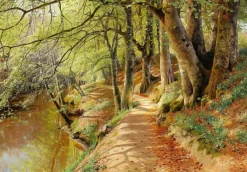 DToys Peder Mørk Mønsted - A Spring Day in the Woods with Fresh-Blown Beeches and Anemones in the Forest B* Art|De 1 000 Pièces