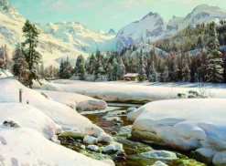DToys Peder Mørk Mønsted - Winter Landscape in Switzerland near Engadin* Art|De 1 000 Pièces