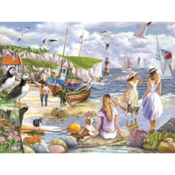 HOP - House of Puzzles Pièces XXL - Brises De Bord De Mer*Enfant Bateaux|Rétros Et Nostalgie