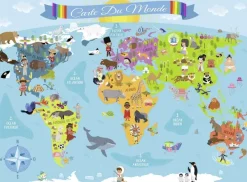 Nathan Pièces XXL - Carte du Monde*Enfant À Partir De 9 Ans|Cartes Du Monde