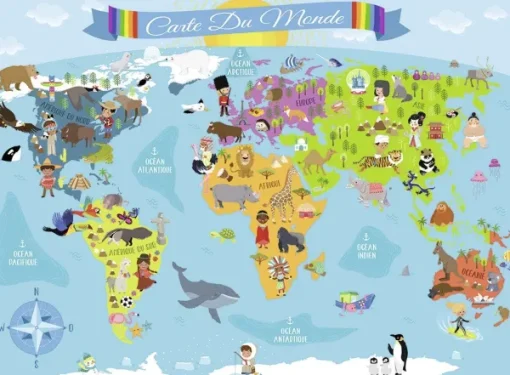 Ravensburger Puzzle Carte Du Monde 200 Pièces XXL – Dès 8 Ans, Fabriqué En Europe, Taille 49x36 Cm – Jeu Éducatif Et Ludique