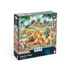 HOP - House of Puzzles Pièces XXL - Chiots Boueux*Enfant Chiens|Forêts, Fleurs Et Jardins