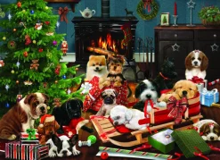 Cobble Hill Pièces XXL - Chiots de Noël*Femme/Enfant Chiens|Noël