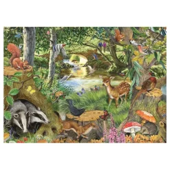 HOP - House of Puzzles Pièces XXL - Clairière Riverside*Enfant Animaux De La Forêt|Forêts, Fleurs Et Jardins