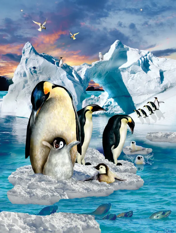 SunsOut Pièces XXL - Colonie de Pingouin*Enfant Animaux Marins|De 500 À 999 Pièces