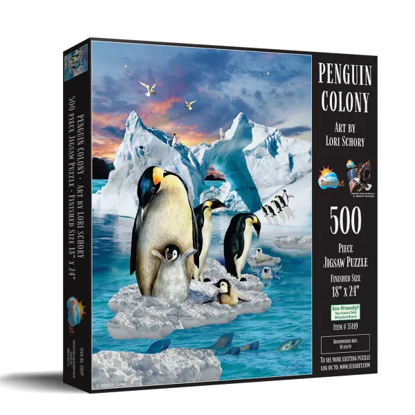 SunsOut Pièces XXL - Colonie de Pingouin*Enfant Animaux Marins|De 500 À 999 Pièces
