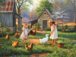 SunsOut Pièces XXL - Evening at Grandma's*Femme/Enfant Animaux De La Ferme|Rétros Et Nostalgie