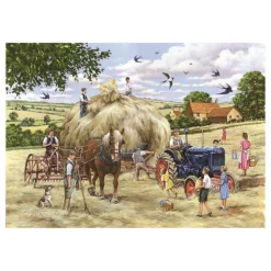 HOP - House of Puzzles Pièces XXL - Faire Du Foin*Enfant Tracteurs|Rétros Et Nostalgie