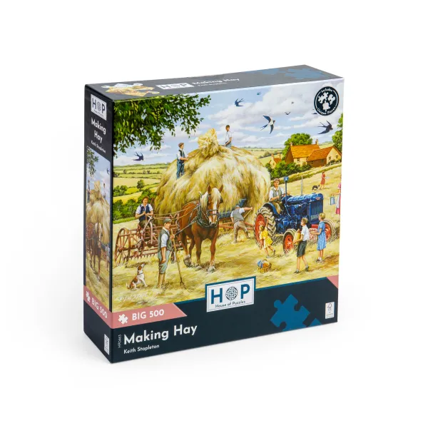 HOP - House of Puzzles Pièces XXL - Faire Du Foin*Enfant Tracteurs|Rétros Et Nostalgie