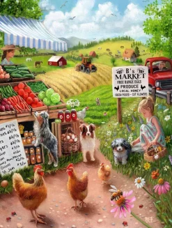 SunsOut Pièces XXL - Le Marché du B*Enfant Chiens|Animaux De La Ferme