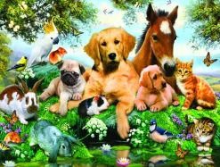 SunsOut Pièces XXL - Les Amis de l'Été*Enfant Chiens|Chevaux