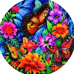 SunsOut Pièces XXL - Les Beaux Papillons*Enfant Rond|Forêts, Fleurs Et Jardins