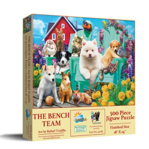 Ravensburger – Puzzle 500 Pièces 'Chiens Mignons Dans Le Jardin' – 49x36 Cm – Cadeau Anti-stress Pour Adulte Ou Ado Dès 12 Ans – FSC, Fabriqué En Allemagne