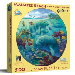 SunsOut Pièces XXL - Manatee Beach*Enfant Rond|Animaux Marins