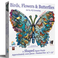 SunsOut Pièces XXL - Oiseaux. Fleurs Et Papillons* Forme