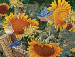 SunsOut Pièces XXL - Parterre de Tournesols*Enfant Oiseaux|Forêts, Fleurs Et Jardins