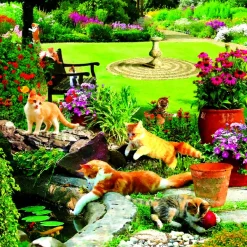 SunsOut Pièces XXL - Pêcheurs du jardin*Enfant Chats|Carré