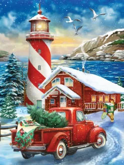 SunsOut Pièces XXL - Phare d'hiver*Femme/Enfant Rétros Et Nostalgie|Noël