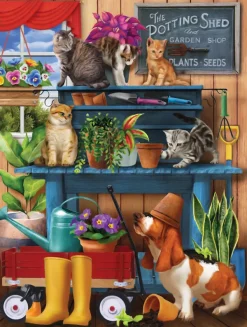 SunsOut Pièces XXL - Problème dans le hangar de rempotage*Femme/Enfant Chiens|Chats