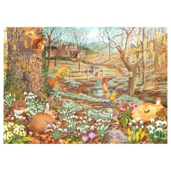 HOP - House of Puzzles Pièces XXL - Promenade Du Perce-Neige*Enfant Animaux De La Forêt|Forêts, Fleurs Et Jardins