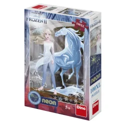 Dino Pièces XXL - Puzzle Néon - La Reine des Neige 2*Enfant Pièces Phosphorescentes|Puzzles Pour Enfants