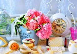 Bluebird Puzzle Pink Peony Flowers* Rétros Et Nostalgie|Déco Et Objets