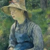 Grafika Kids Pissarro Camille - Camille Pissarro : Jeune Paysanne avec un Chapeau de Paille, 1881*Enfant Art|Dès 6 Ans : 50 À 100 Pièces